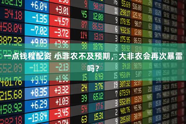 一点钱程配资 小非农不及预期，大非农会再次暴雷吗？