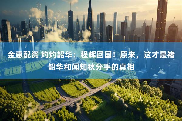 金惠配资 灼灼韶华：程辉回国！原来，这才是褚韶华和闻知秋分手的真相