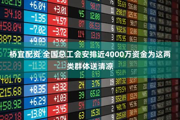 桥宜配资 全国总工会安排近4000万资金为这两类群体送清凉